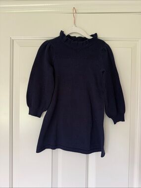 Hope & Henry Navy Long-Sleeve Knit Formal Dress
